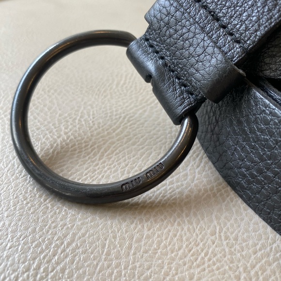 Miu Miu Studded Black Leather Women\'s Belt S/M main image 8